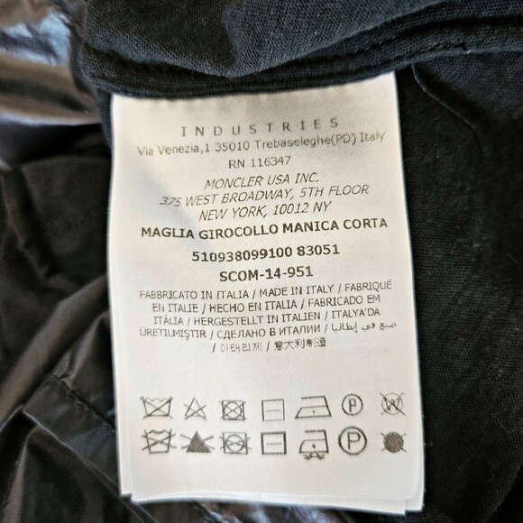 MONCLER BLACK SHORT SLEEVES NYLON BACK TOP (M) - Picture 6 of 9